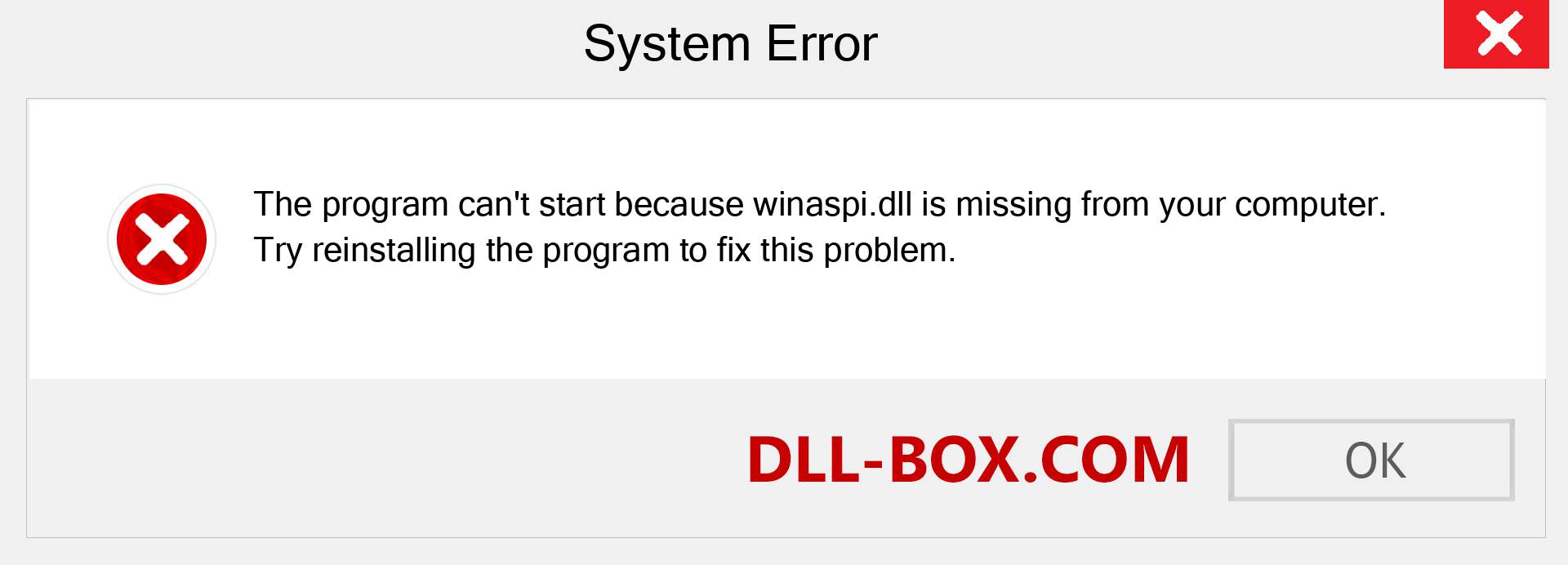 winaspi.dll file is missing?. Download for Windows 7, 8, 10 - Fix  winaspi dll Missing Error on Windows, photos, images